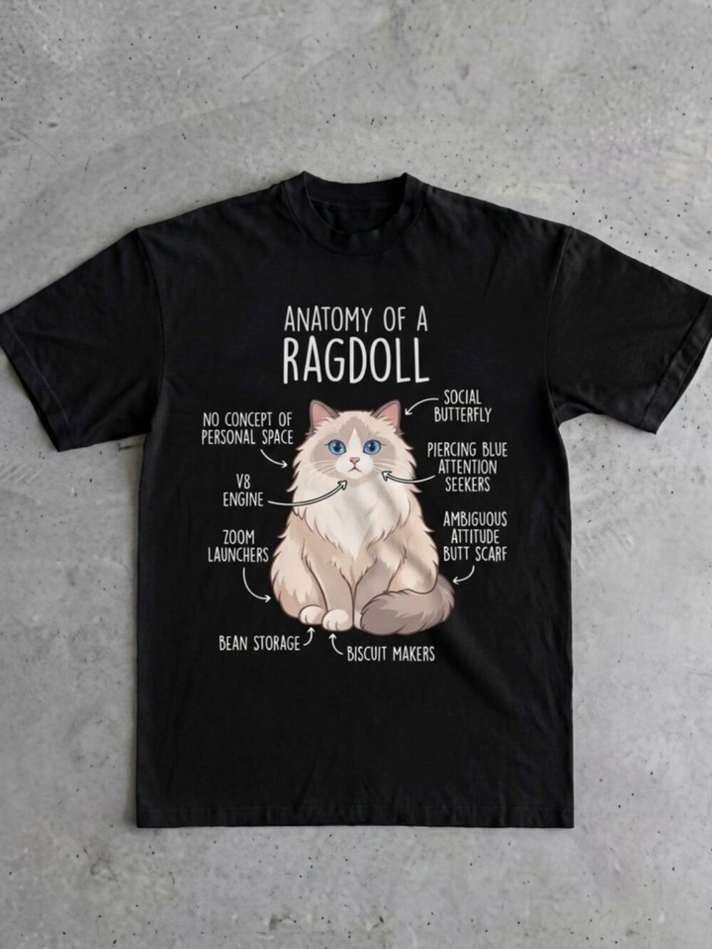 Ragdoll Cat Shirt, Women, Men, Funny Cat Lover Gift, Cute Pet T-shirt Reprint